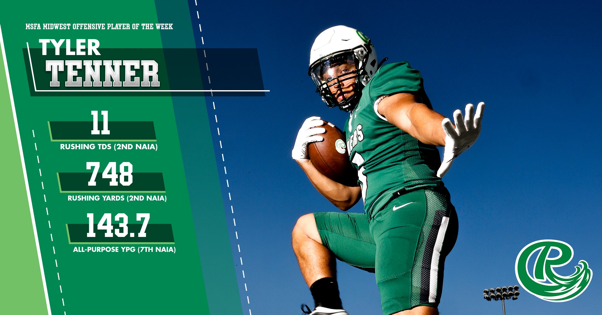 Tenner Earns Second MSFA Player of the Week Honor Of Season