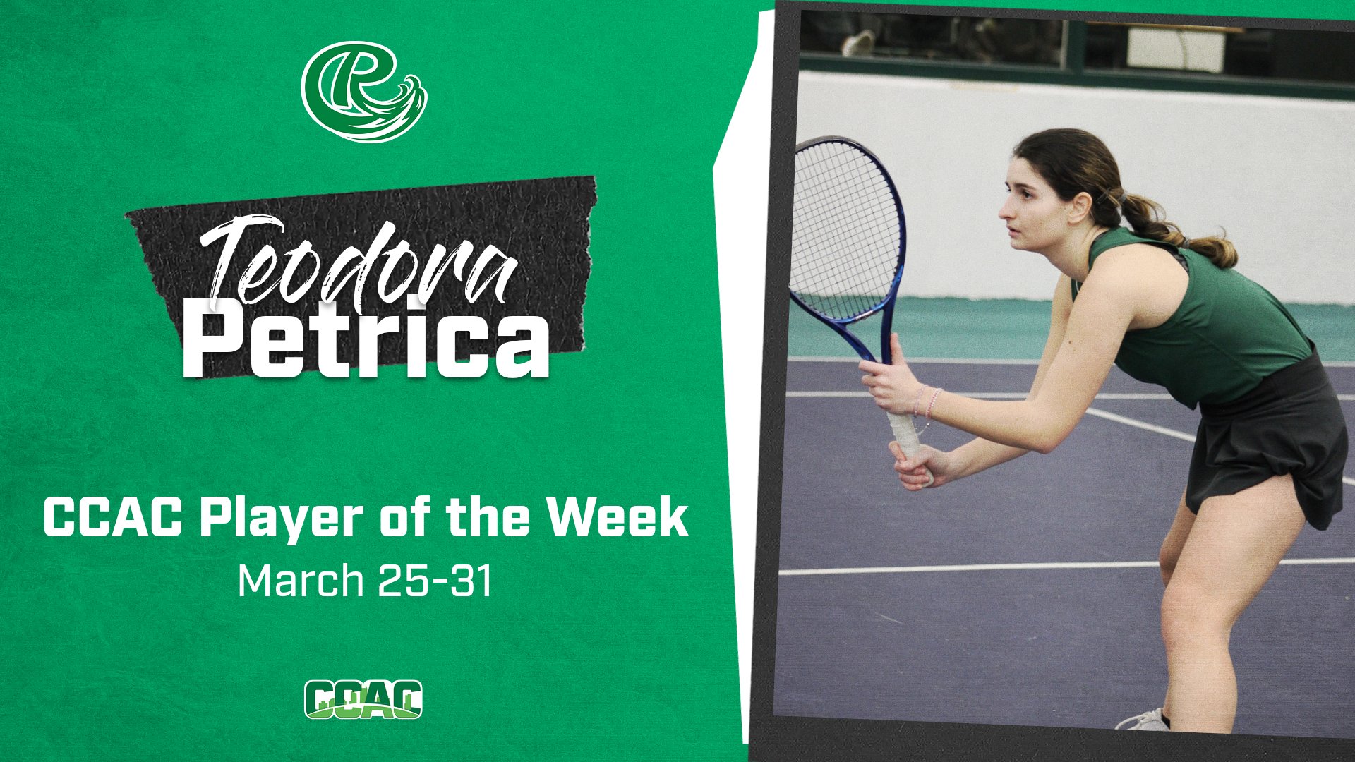 Petrica Named CCAC Tennis Player Of Week